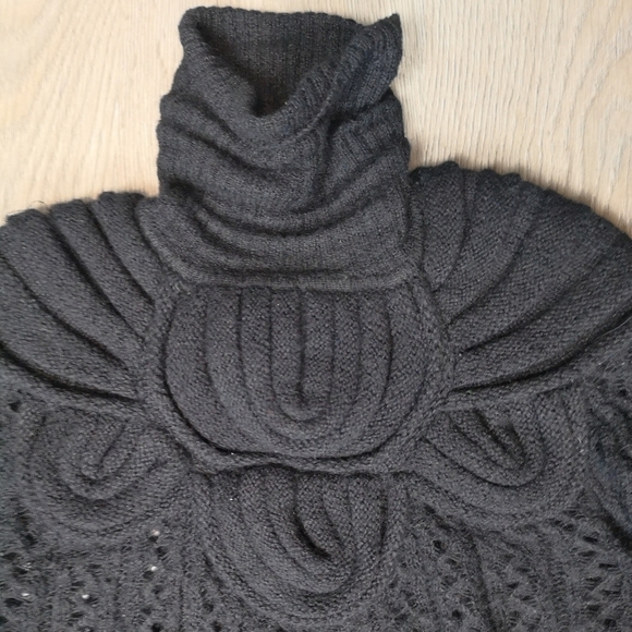 Y2K vintage Catherine Malandrino wool mesh pointelle long sleeve knit turtleneck - Picture 2 of 5